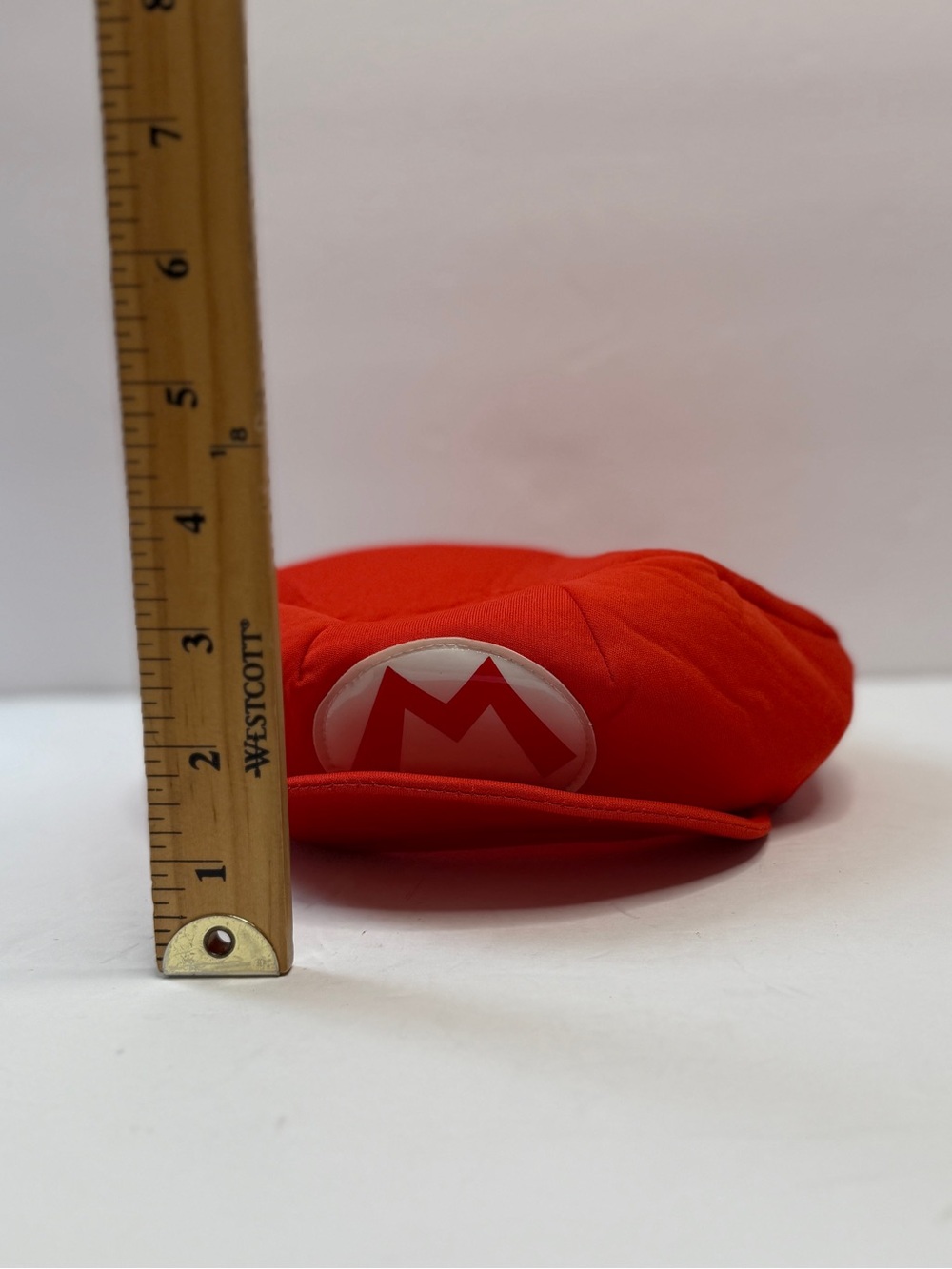 Kids Red Character Cap with Front 'M' Emblem Hat Costume O/S - Picture 6 of 7